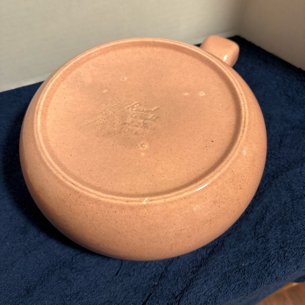 MCM Russel Wright American Modern Covered Casserole Dish Pottery Coral Bean Pot - Picture 6 of 9